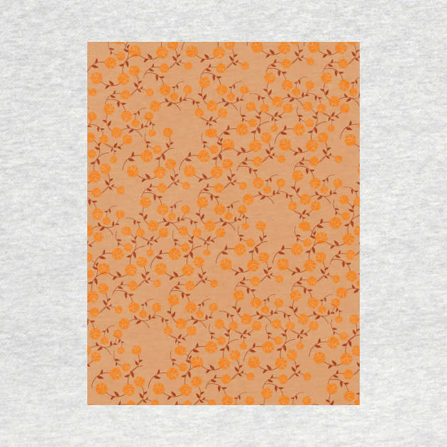 Orange Floral Pattern by FloralPatterns